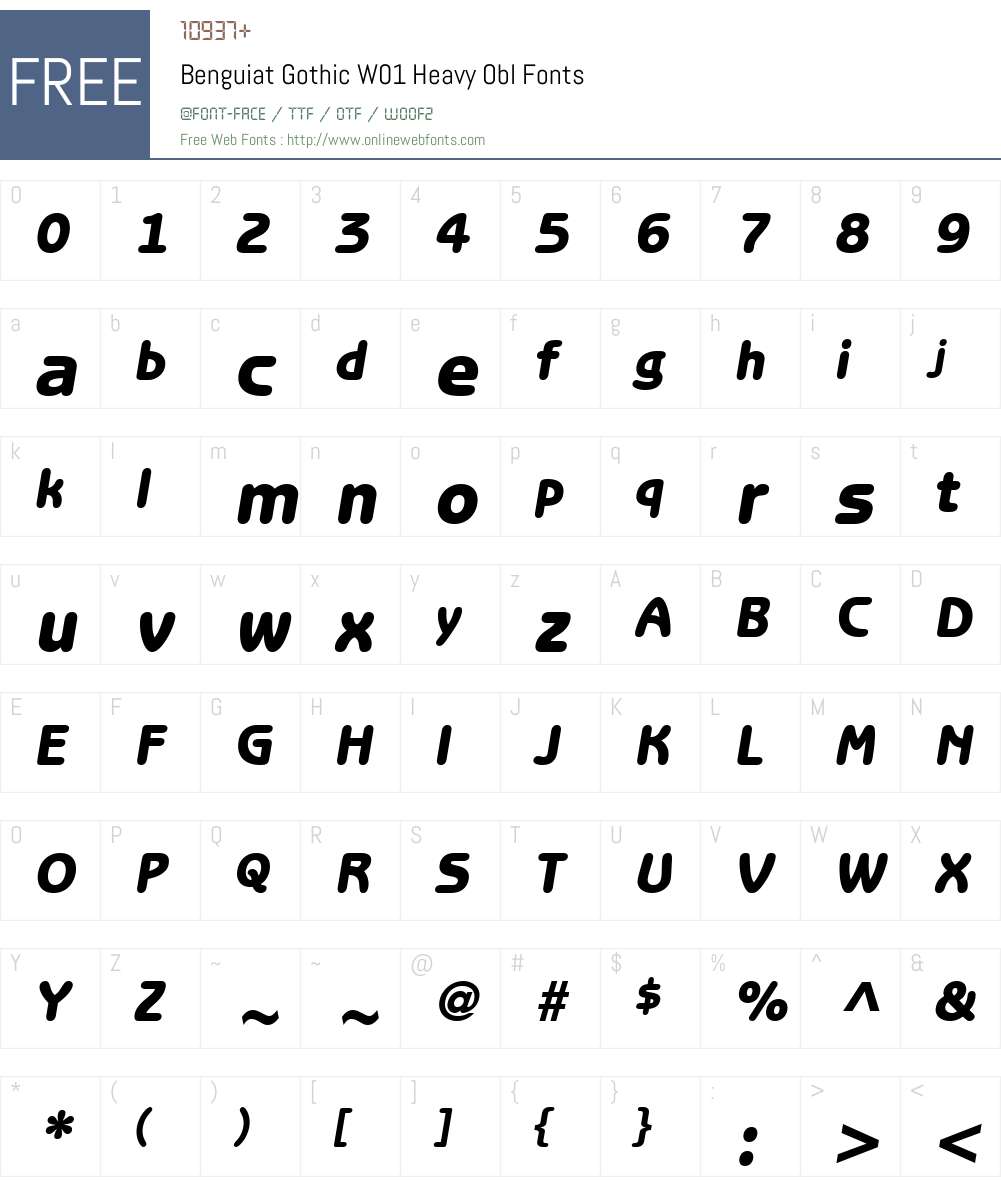 BenguiatGothicW01-HeavyObl Font Screenshots
