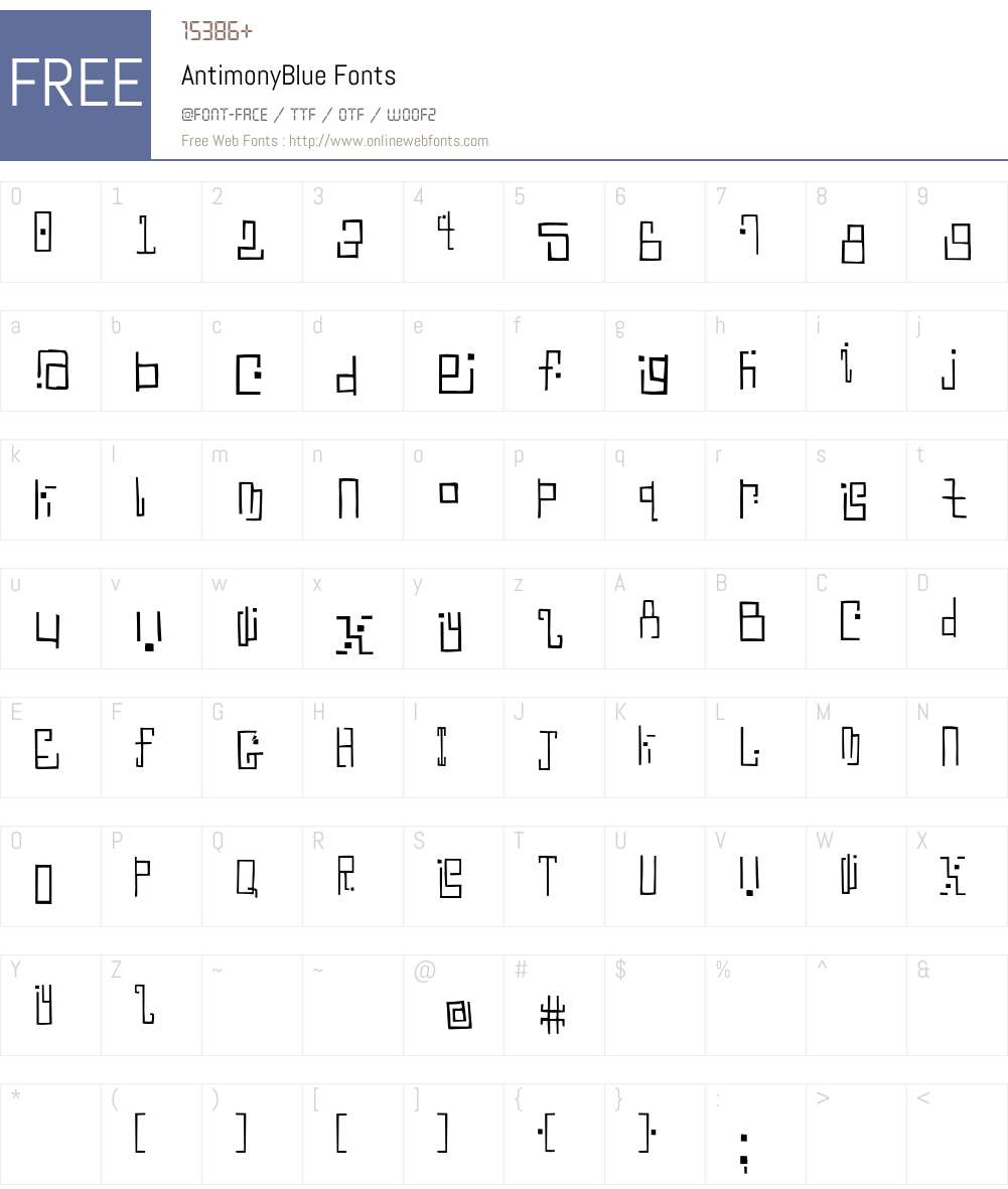 AntimonyBlue Font Screenshots