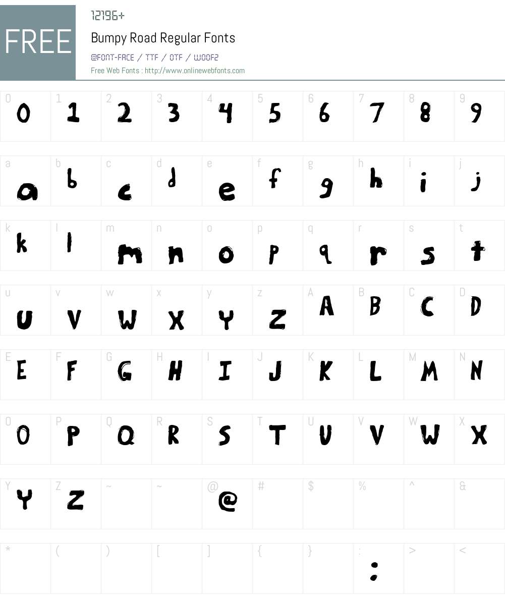 Bumpy Road Font Screenshots