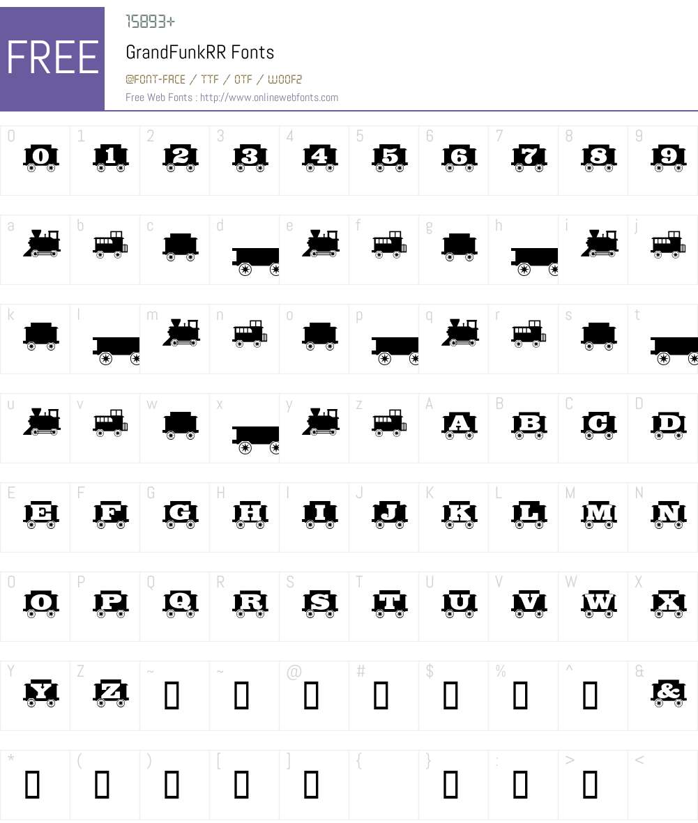 GrandFunkRR Font Screenshots
