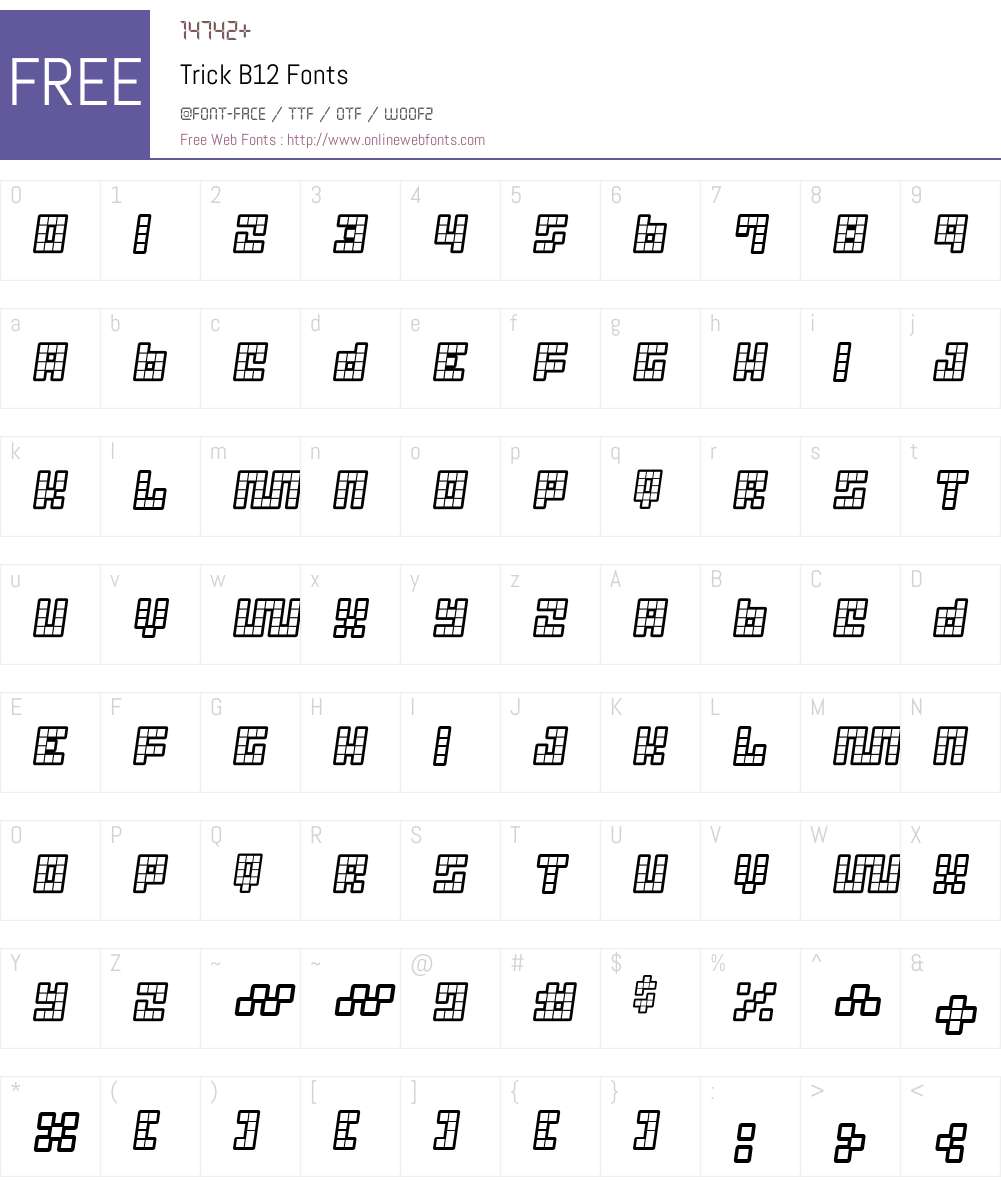 Trick B12 Font Screenshots