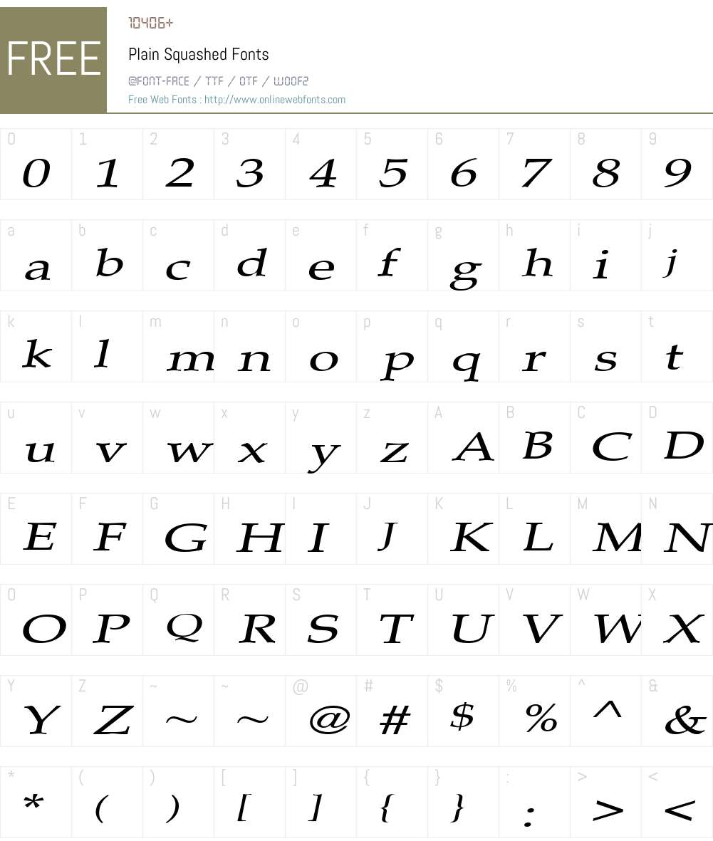 Plain Squashed Font Screenshots
