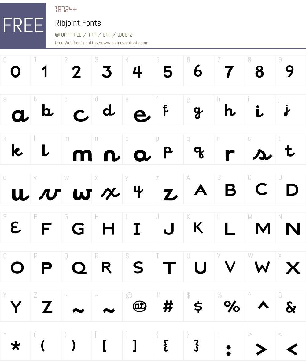 Ribjoint Font Screenshots