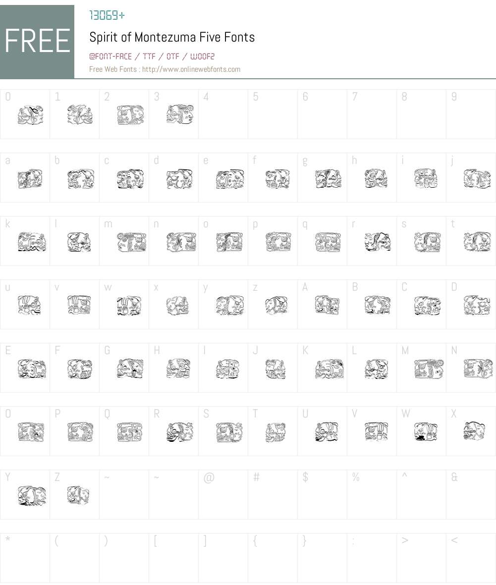 Spirit of Montezuma Five Font Screenshots
