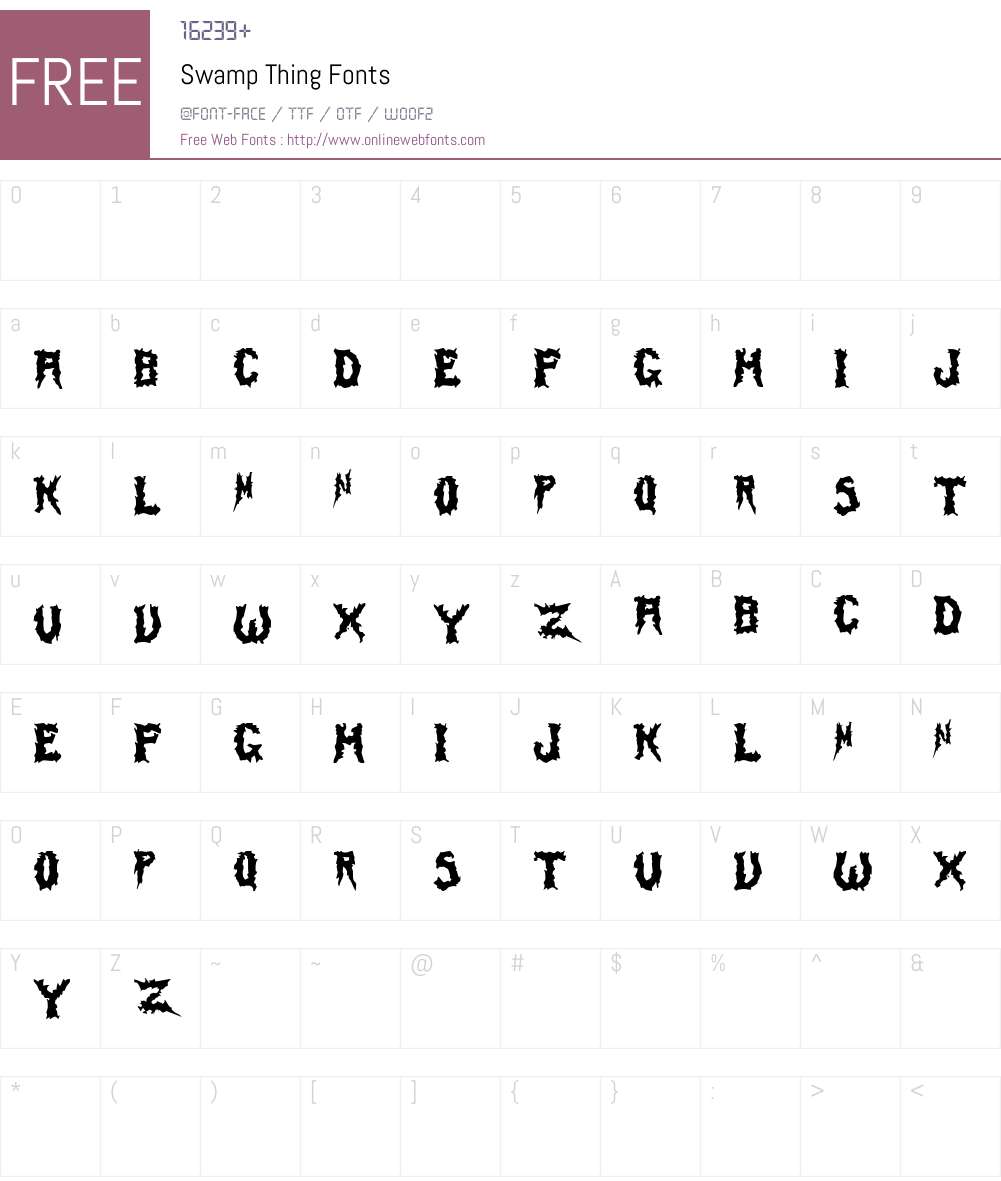 Swamp Thing Font Screenshots