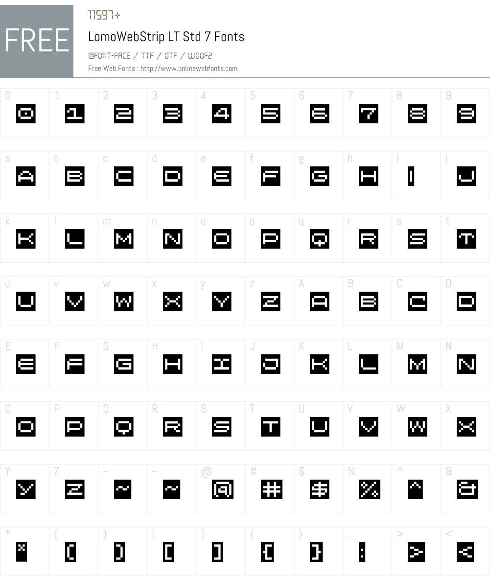 LomoWebStrip LT Std 7 Font Screenshots