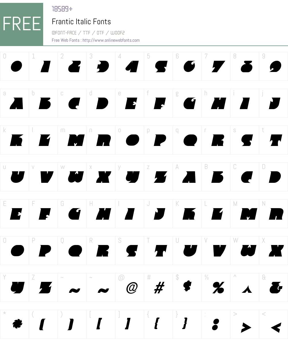 Frantic Font Screenshots