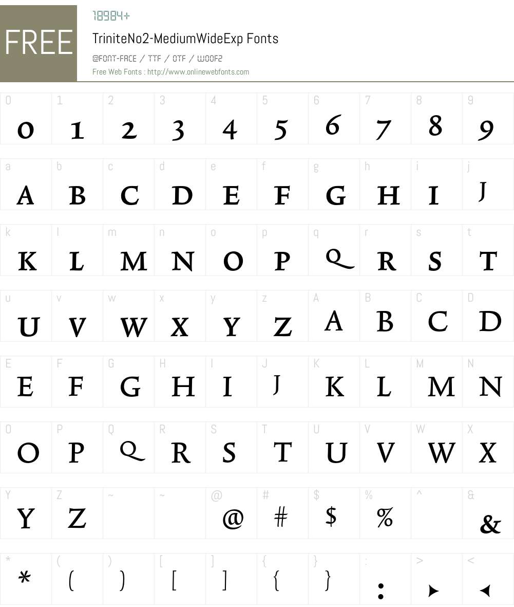TriniteNo2 Font Screenshots