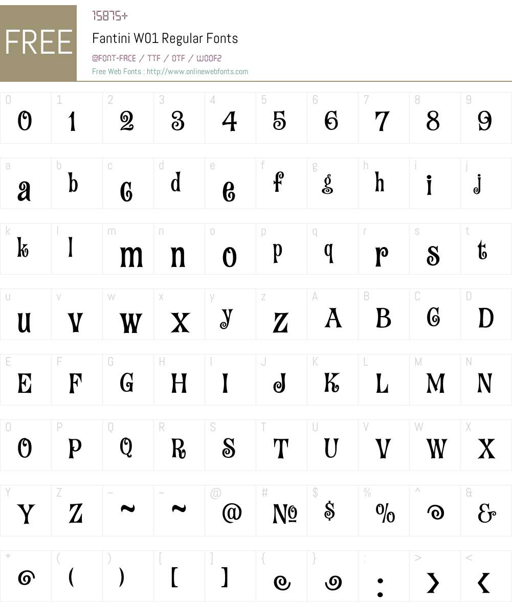 FantiniW01-Regular Font Screenshots