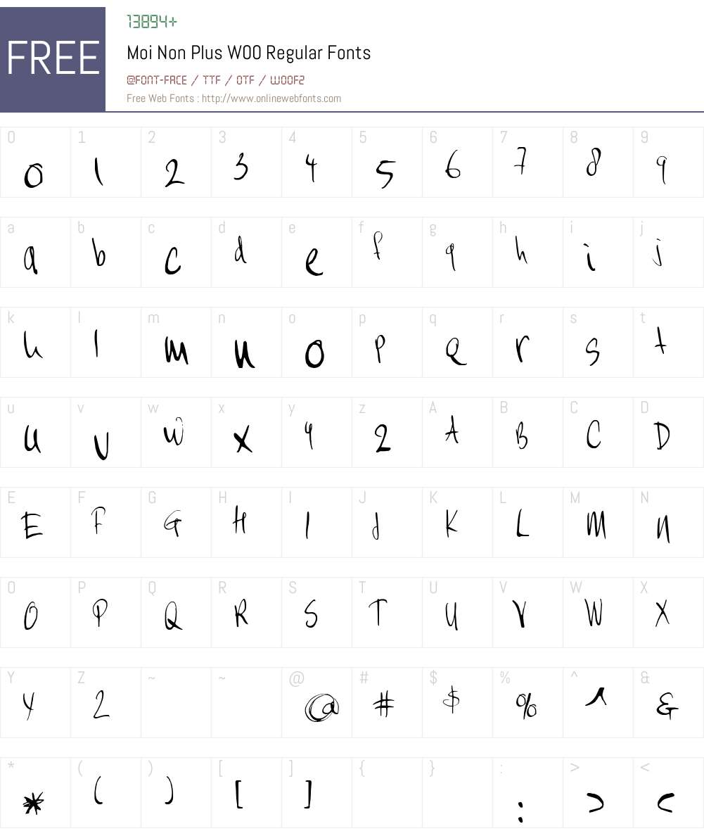 MoiNonPlusW00-Regular Font Screenshots