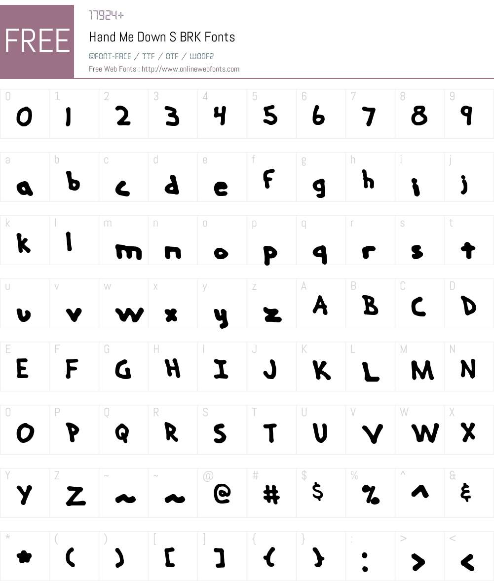 Hand Me Down S BRK Font Screenshots
