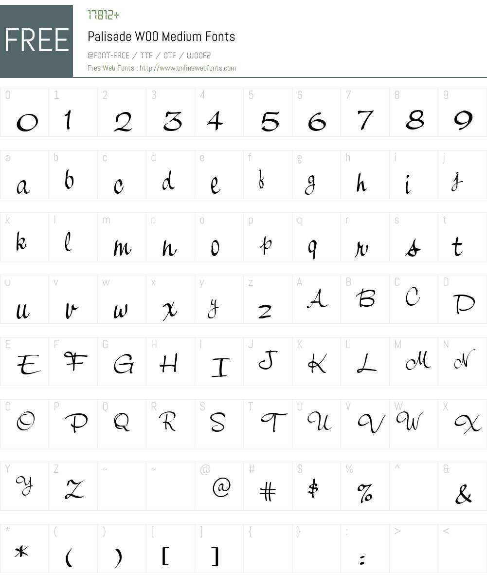 PalisadeW00-Medium Font Screenshots
