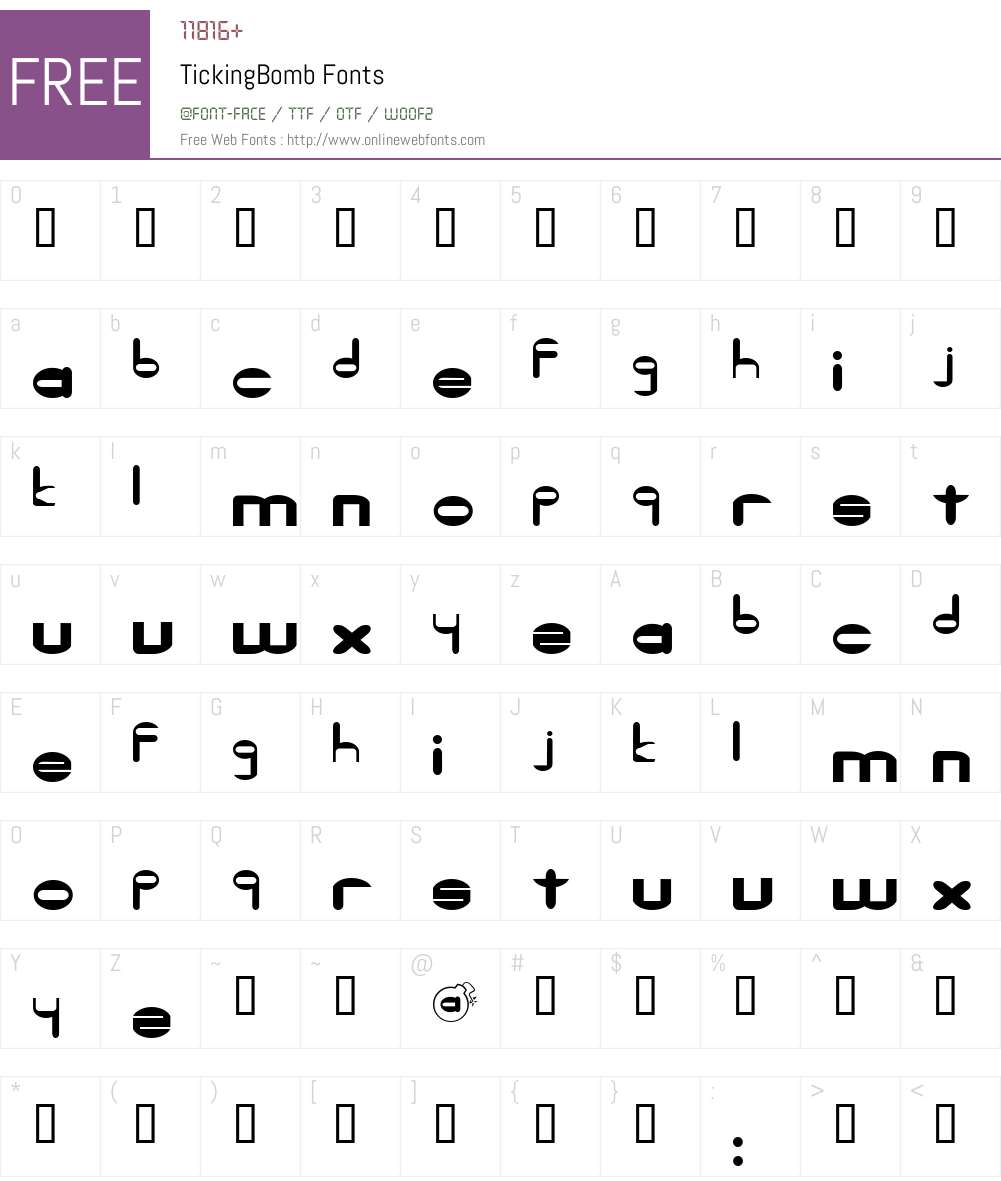 TickingBomb Font Screenshots