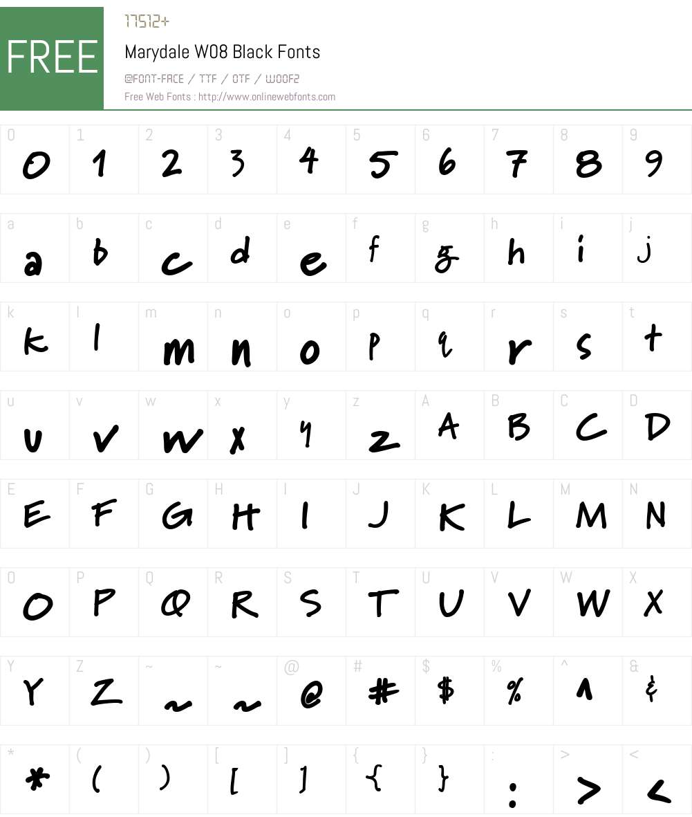 Marydale Font Screenshots