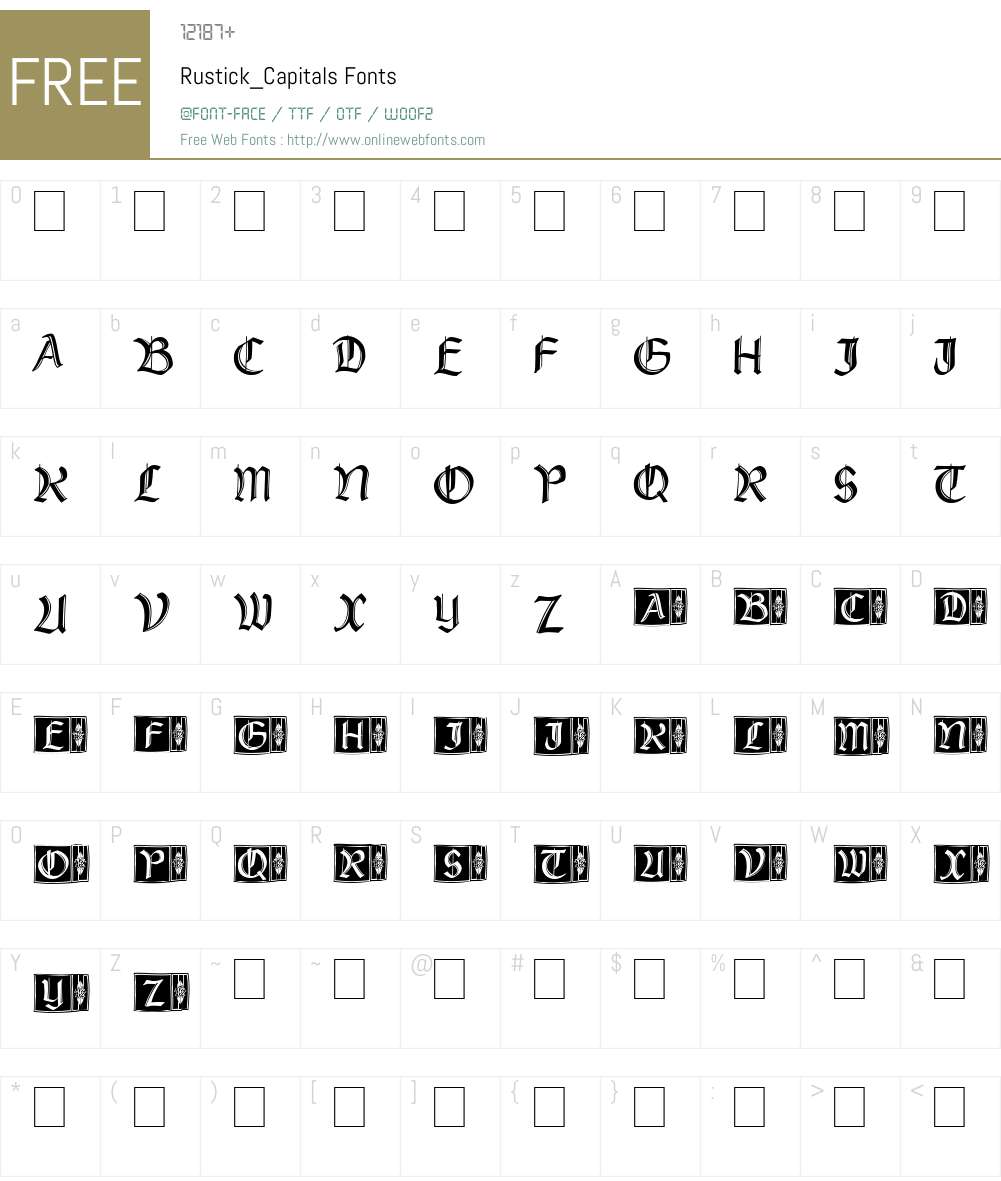 Rustick_Capitals Font Screenshots