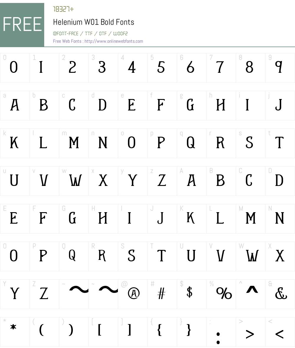 HeleniumW01-Bold Font Screenshots