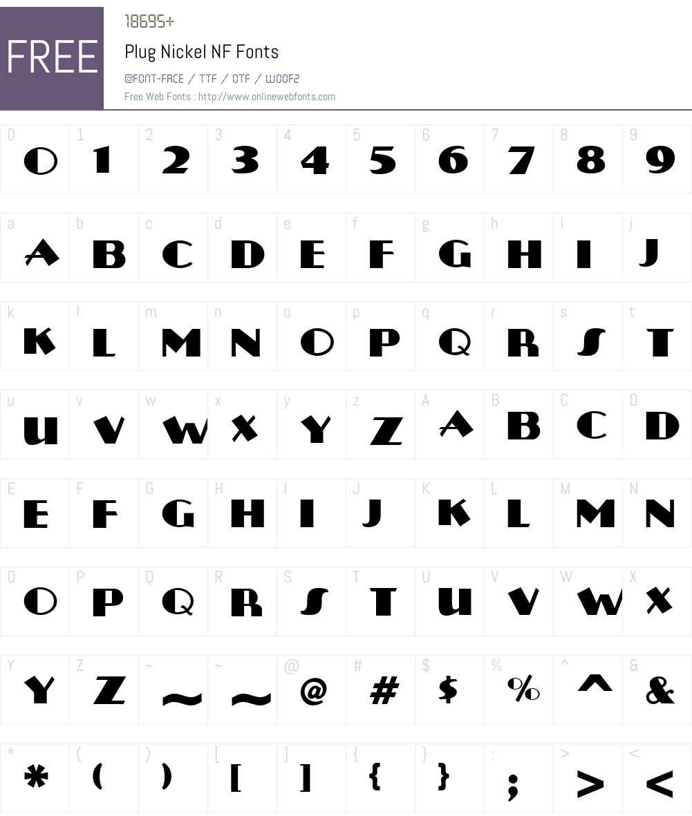 Plug Nickel NF Font Screenshots