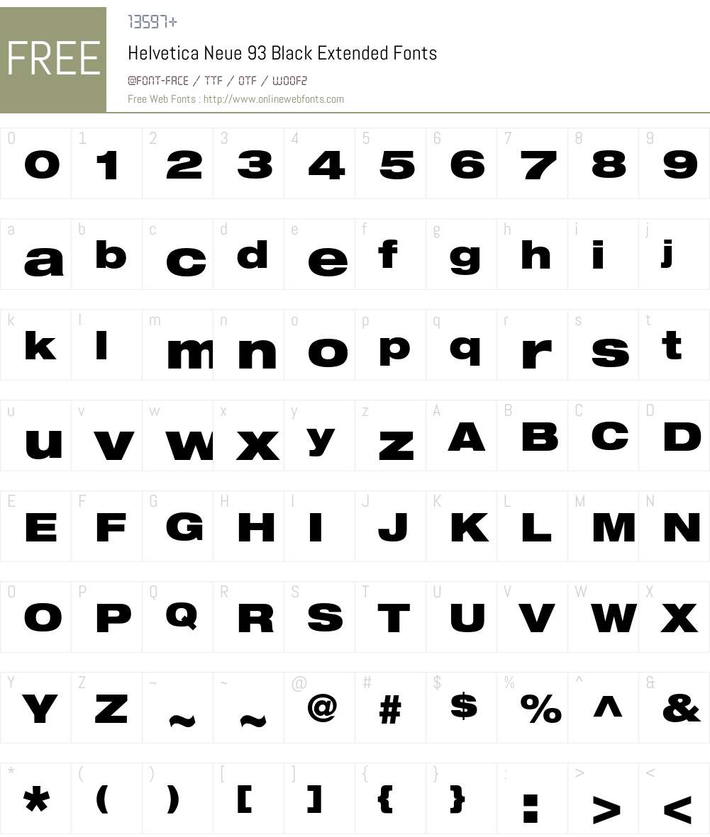 Helvetica Neue Font Screenshots