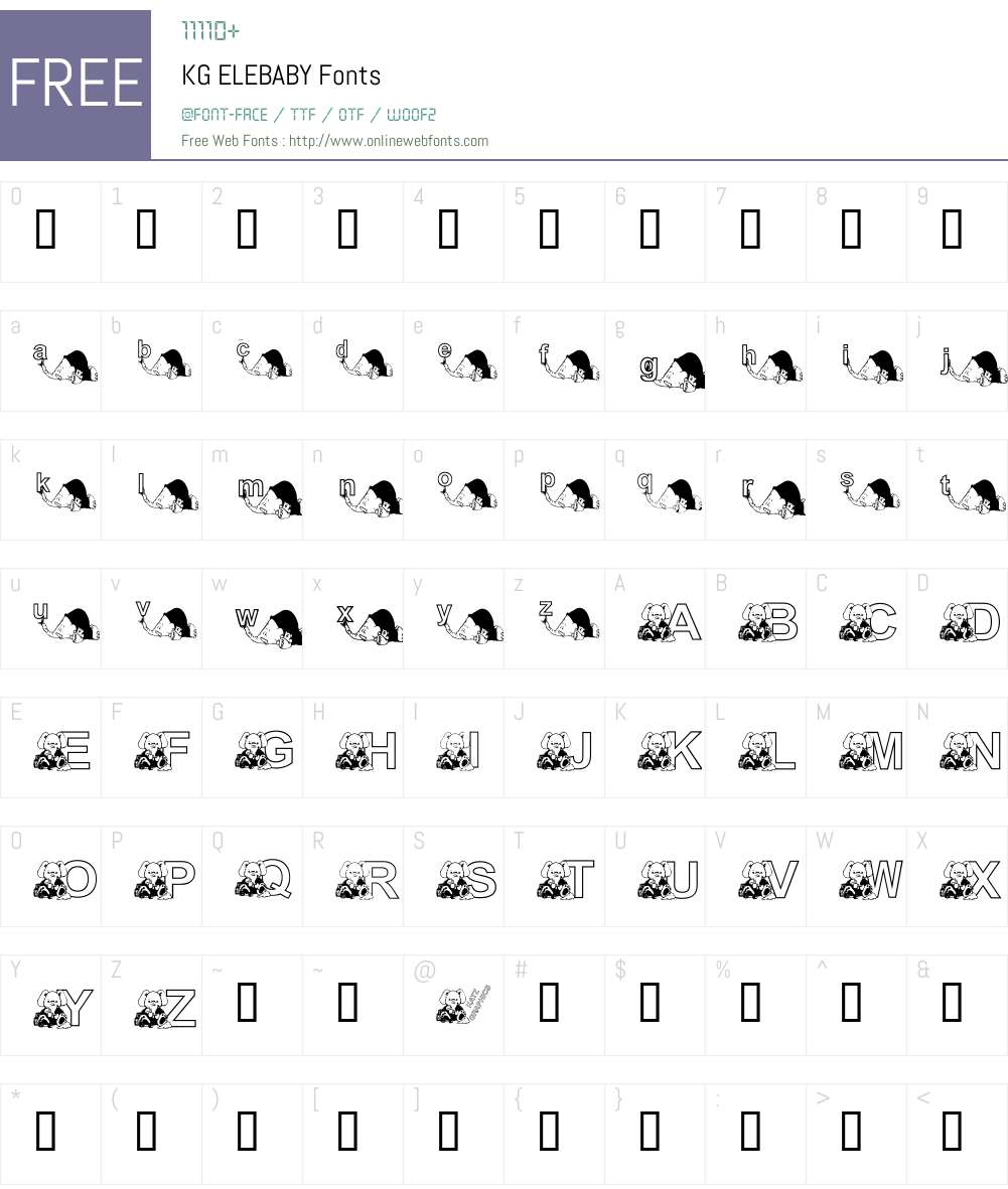 KG ELEBABY Font Screenshots