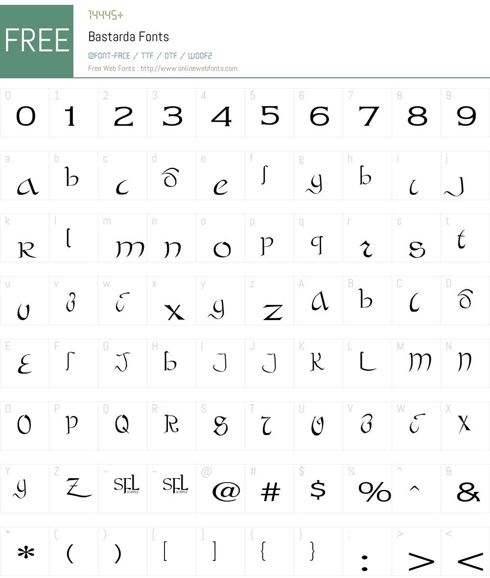 Bastarda Font Screenshots
