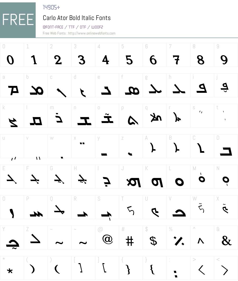 Carlo Ator Font Screenshots