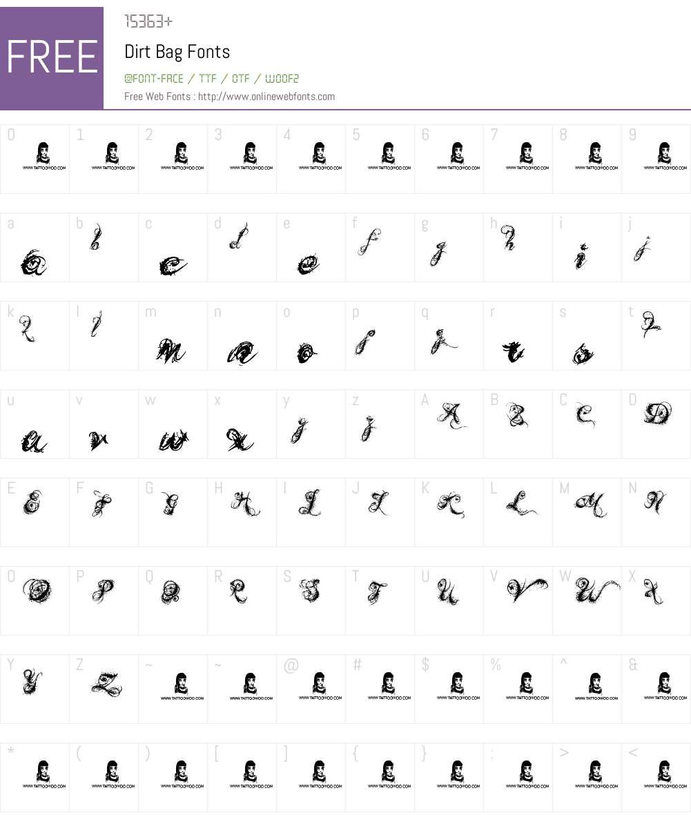 Dirt Bag Font Screenshots