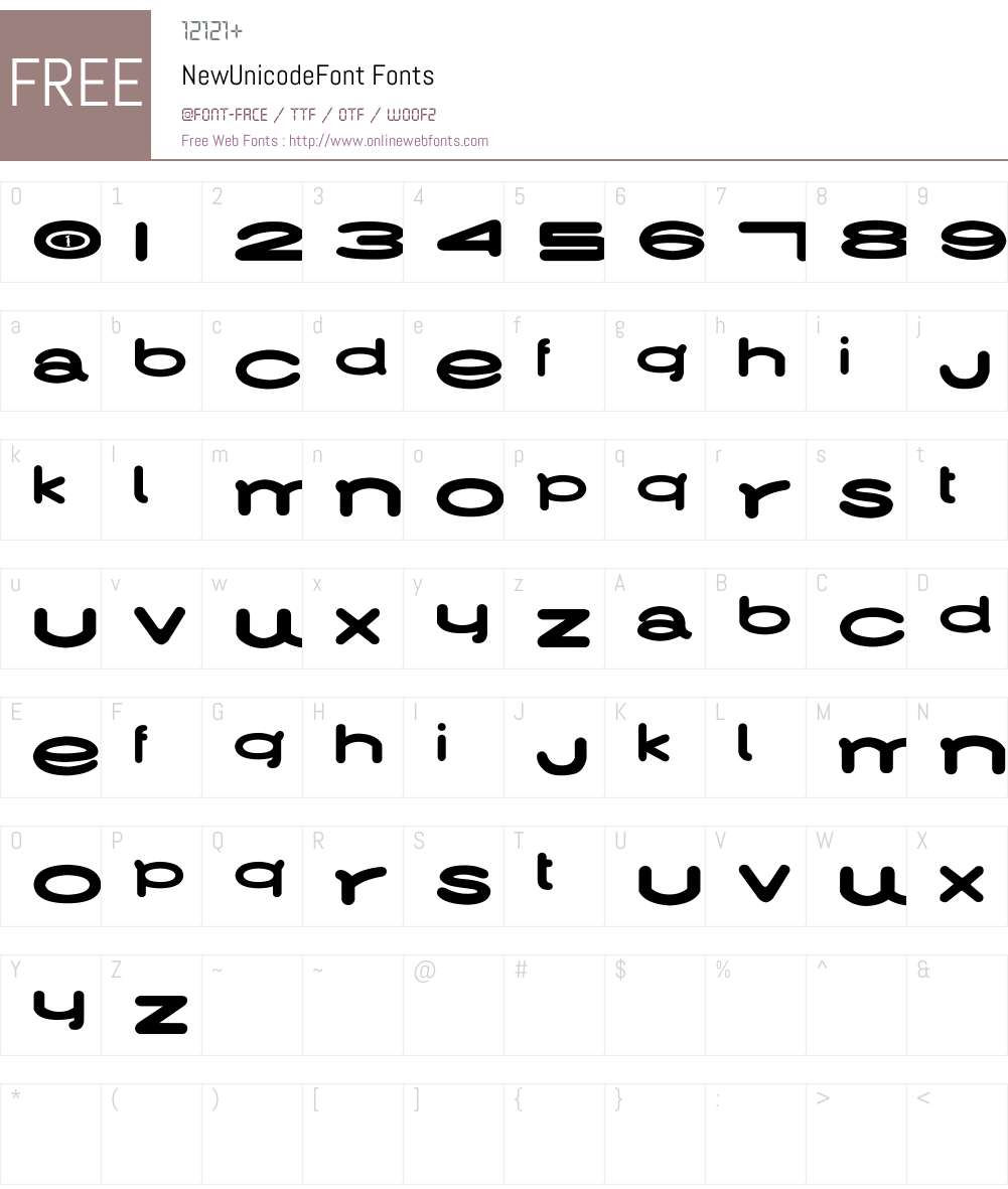 NewUnicodeFont Font Screenshots