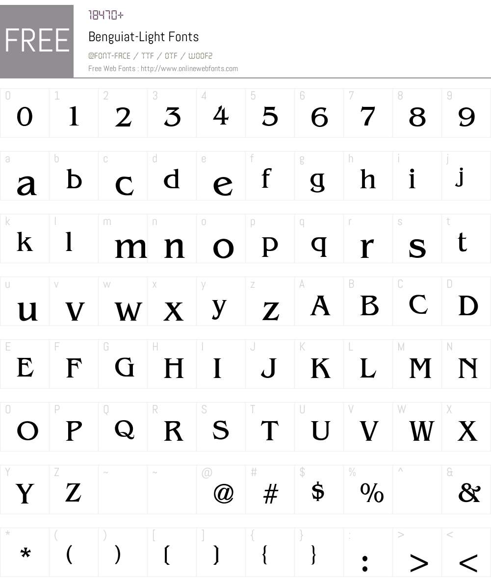 Benguiat-Light Font Screenshots