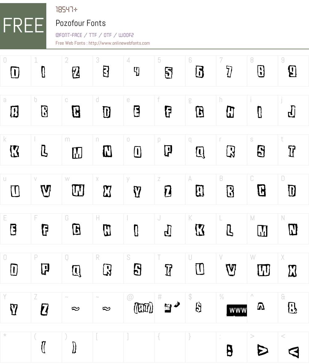 Pozofour Font Screenshots