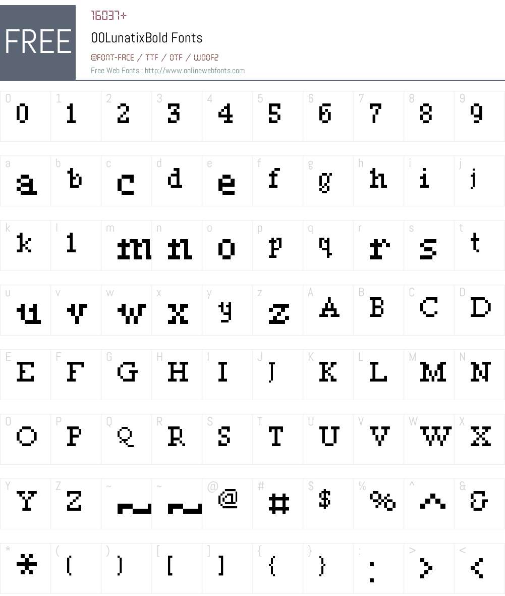 00Lunatix Font Screenshots