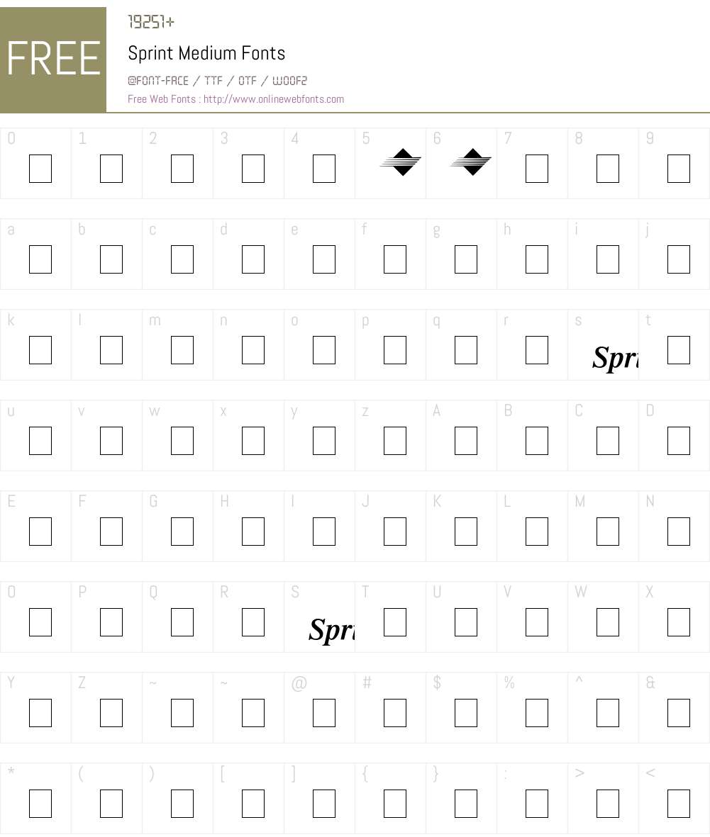Sprint Font Screenshots