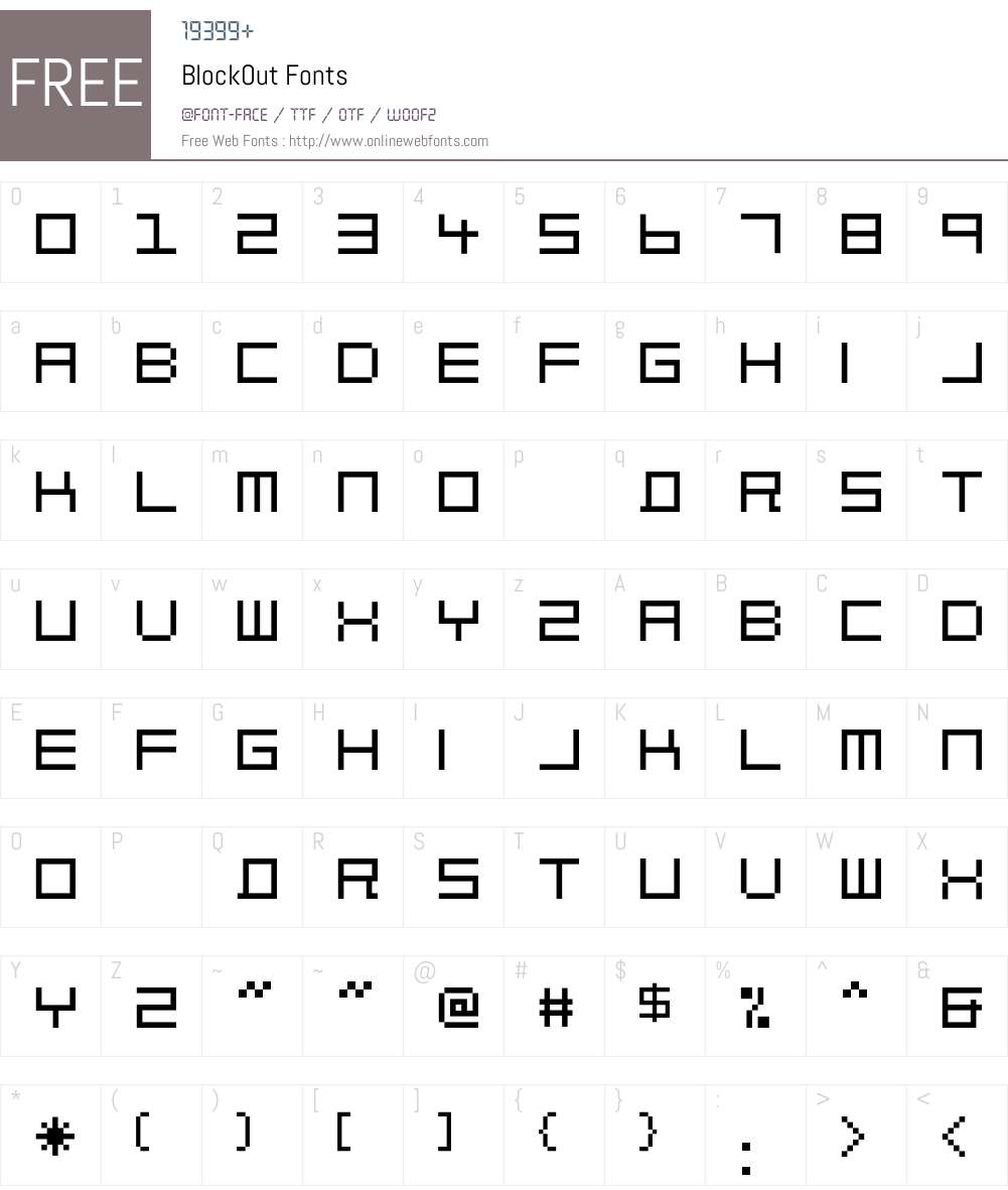BlockOut Font Screenshots
