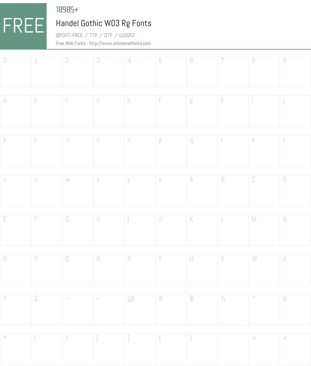 Handel Gothic Font Screenshots