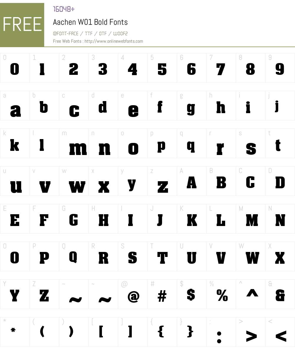 AachenW01-Bold Font Screenshots