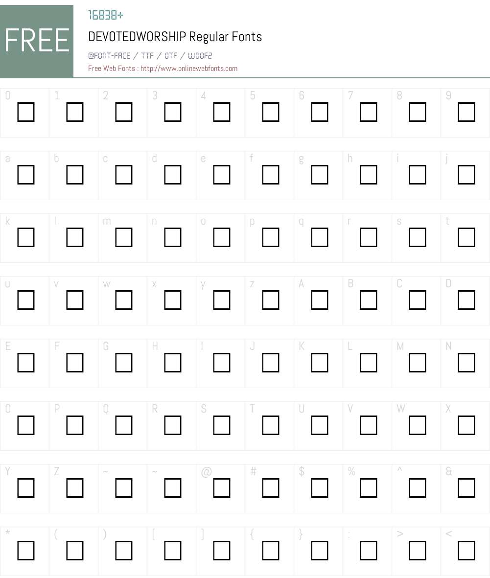 DEVOTEDWORSHIP Font Screenshots