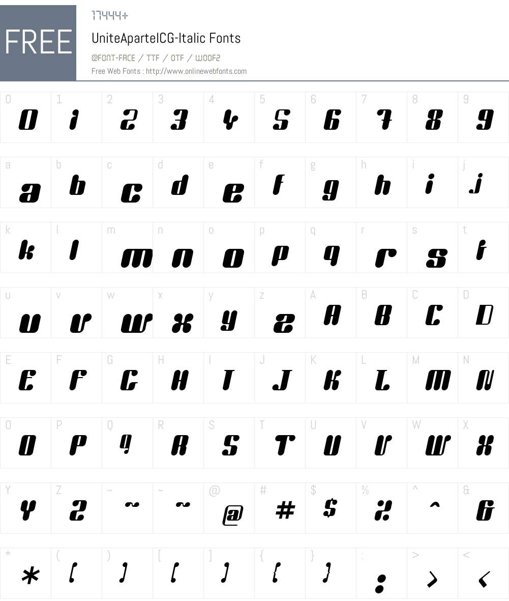 UniteAparteICG Font Screenshots