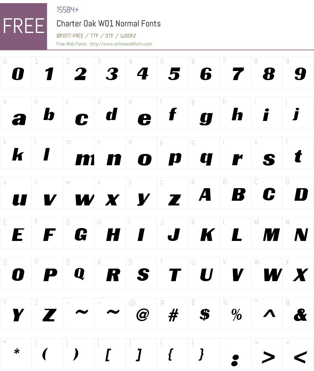 CharterOakW01-Normal Font Screenshots
