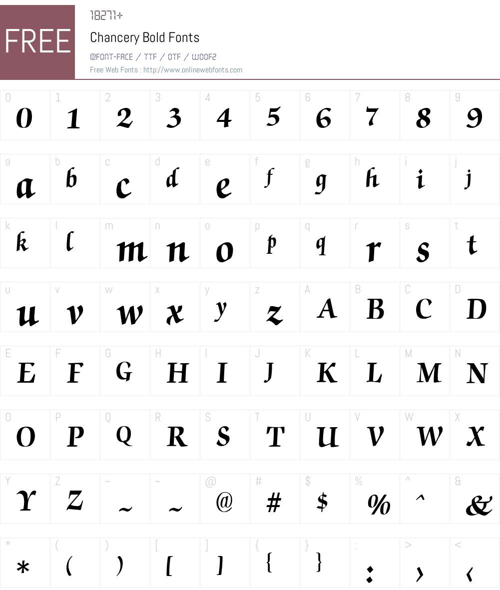 Chancery Font Screenshots