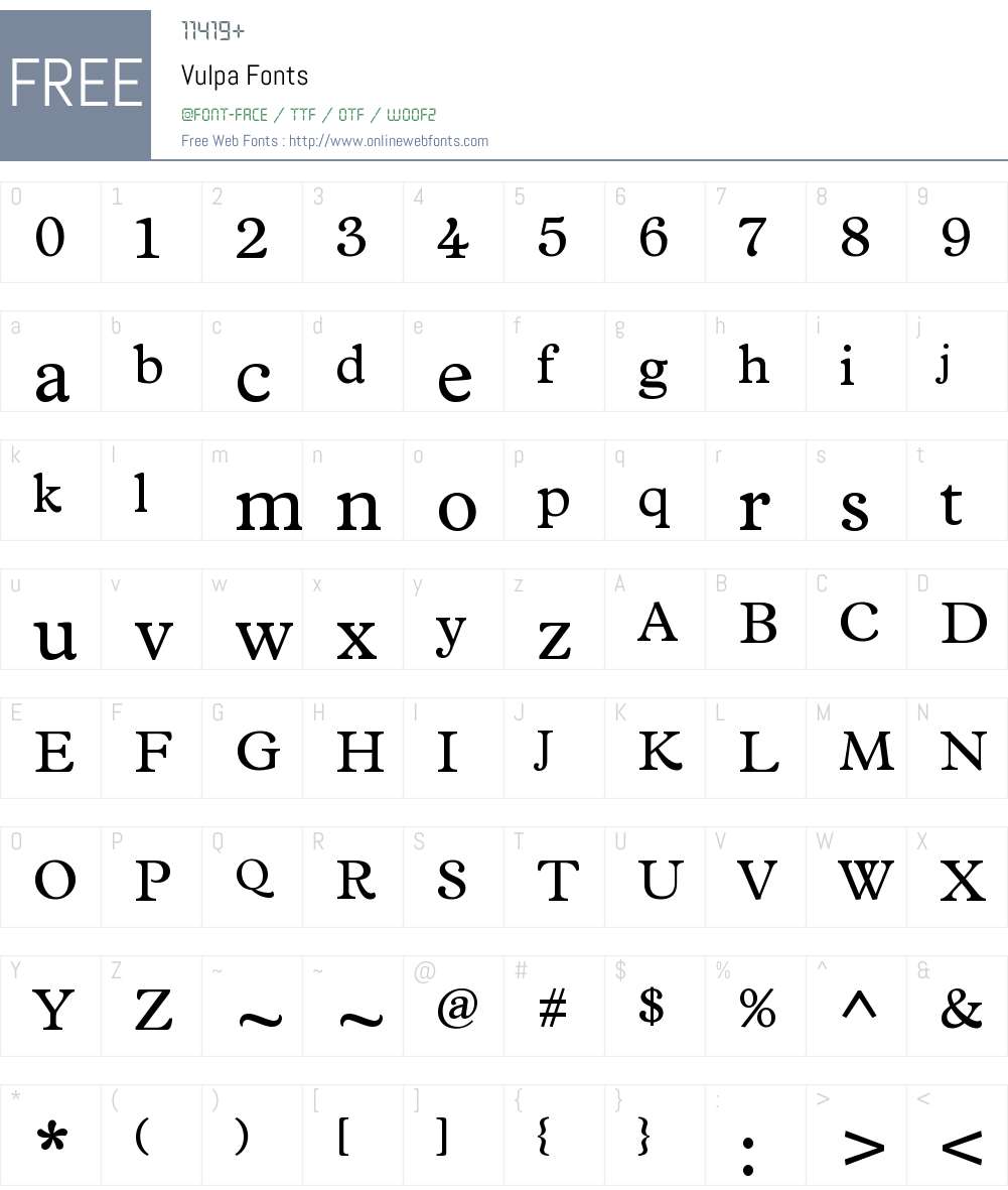 Vulpa Font Screenshots