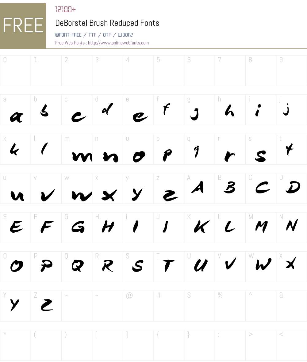 DeBorstel Brush Reduced Font Screenshots