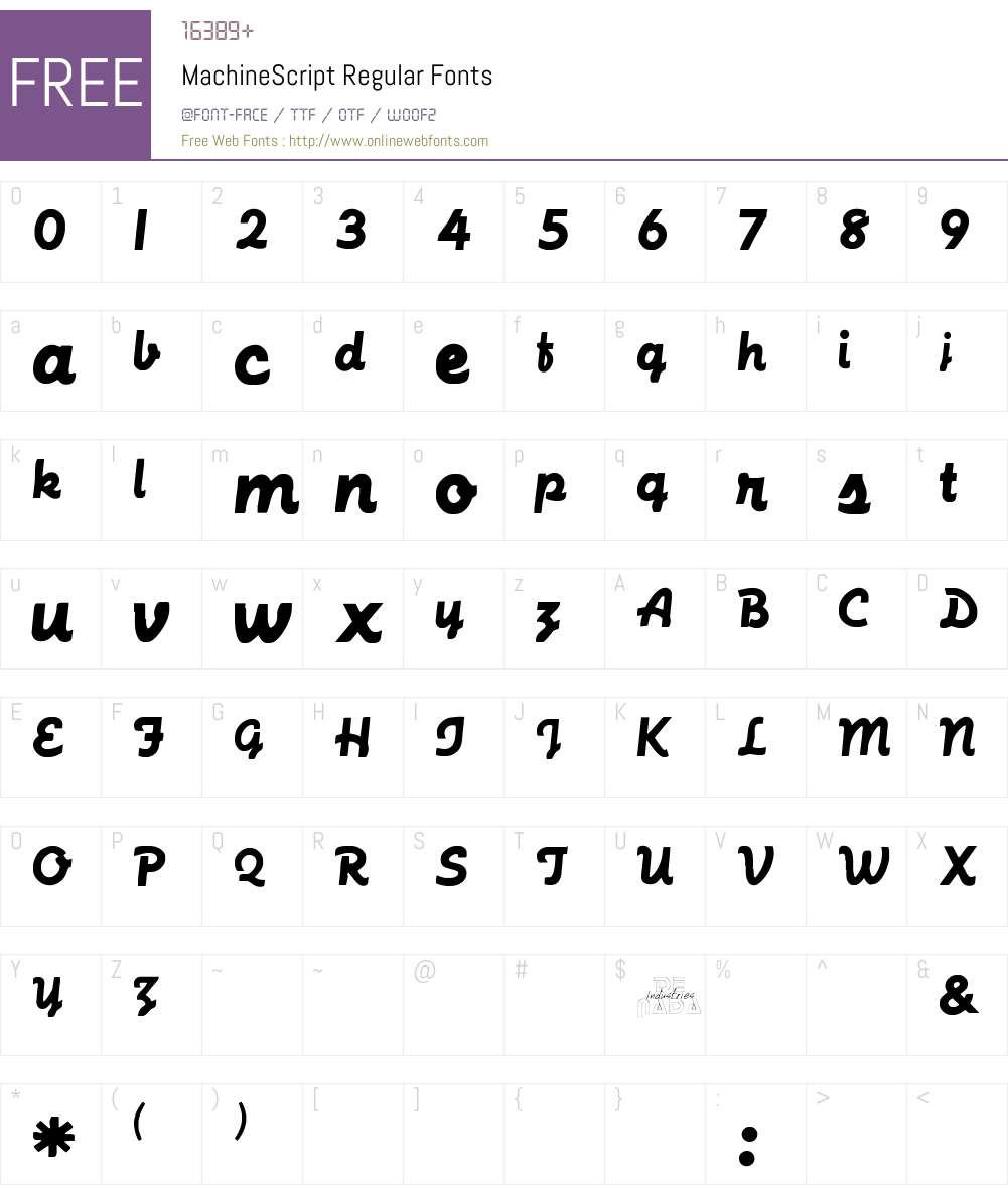 MachineScript Font Screenshots