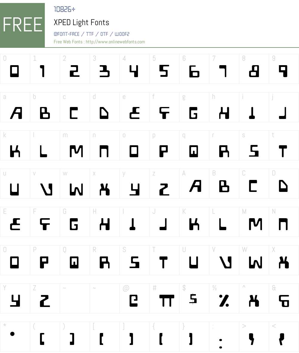 XPED Light Font Screenshots