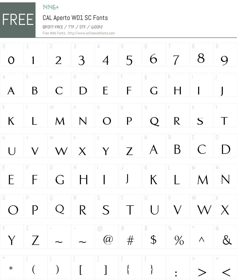 CALApertoW01-SC Font Screenshots