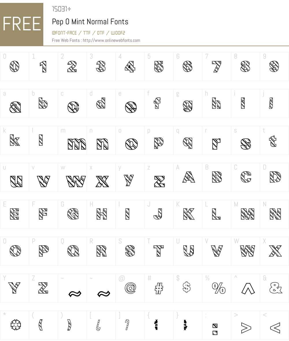 Pep O Mint Normal Font Screenshots