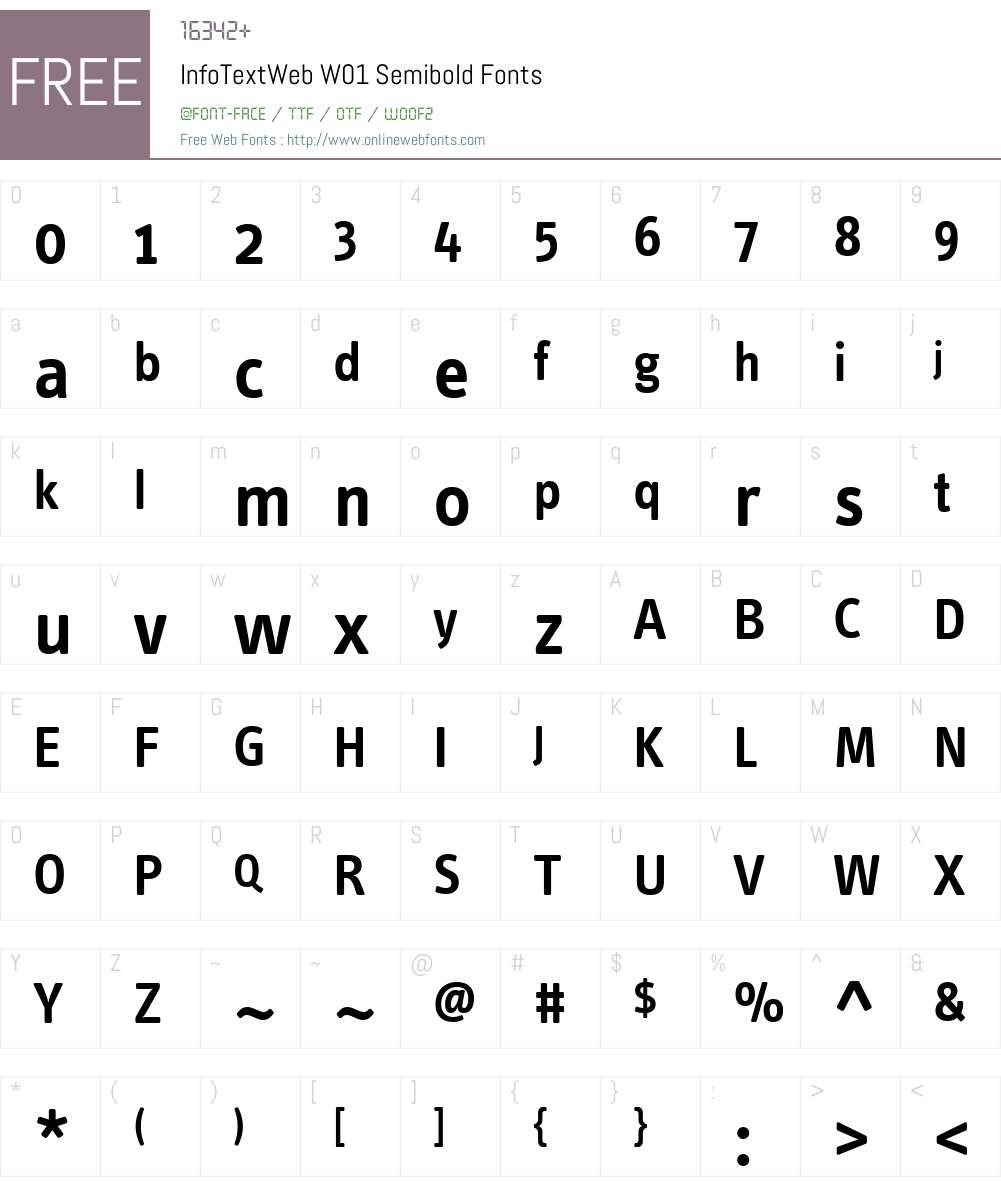 InfoTextWebW01-Semibold Font Screenshots