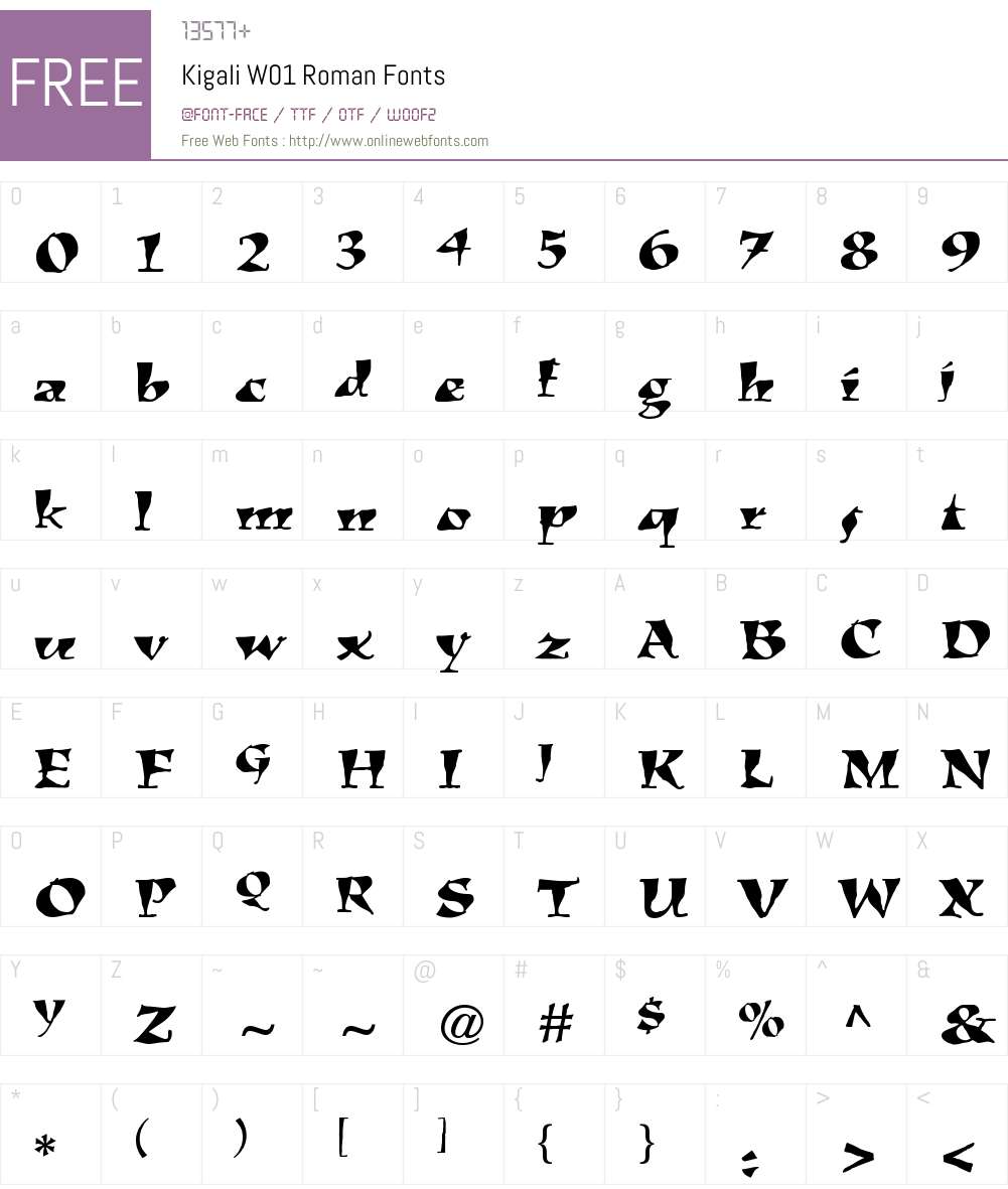 KigaliW01-Roman Font Screenshots