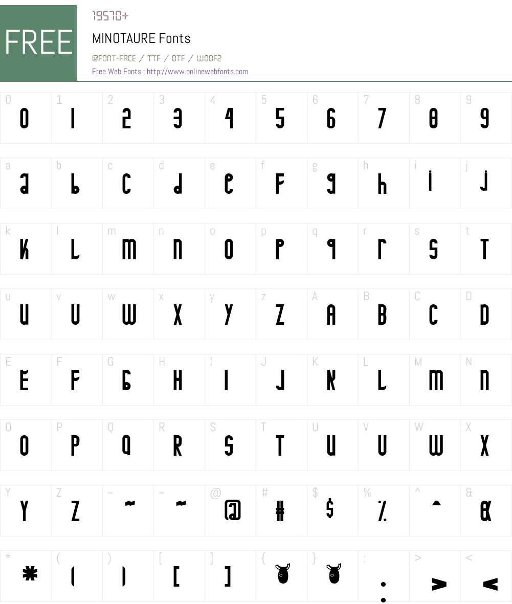 MINOTAURE Font Screenshots