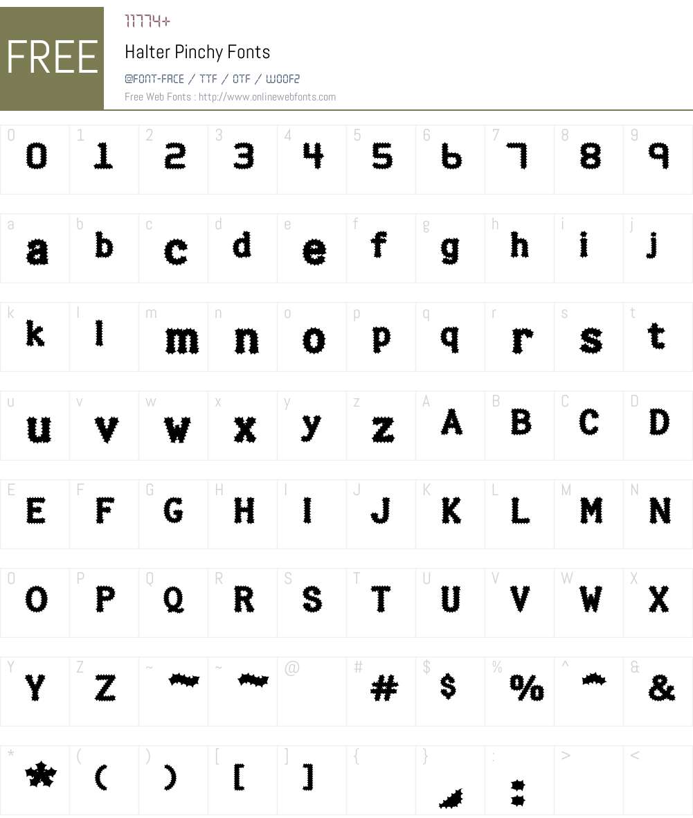 Halter Pinchy Font Screenshots