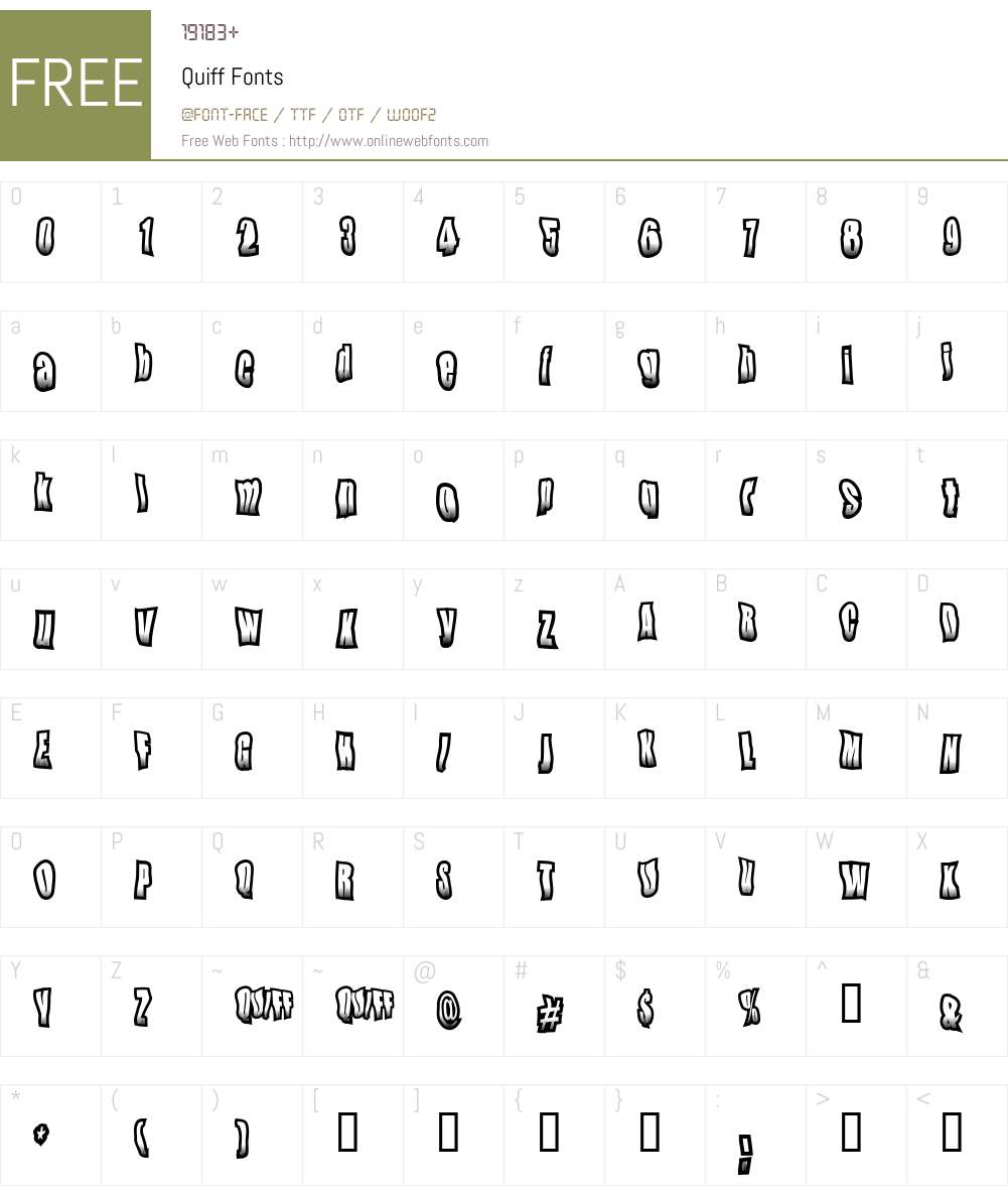 Quiff Font Screenshots