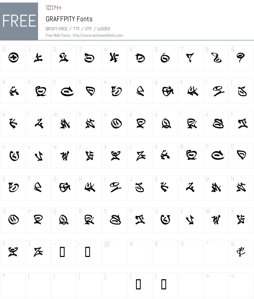 GRAFFPITY Font Screenshots